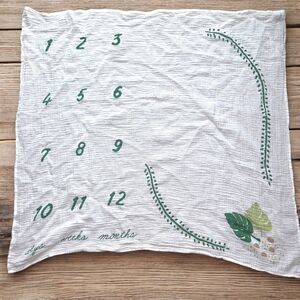 CR Gibson Baby Monthly Milestone Blanket Muslin 100% Cotton
